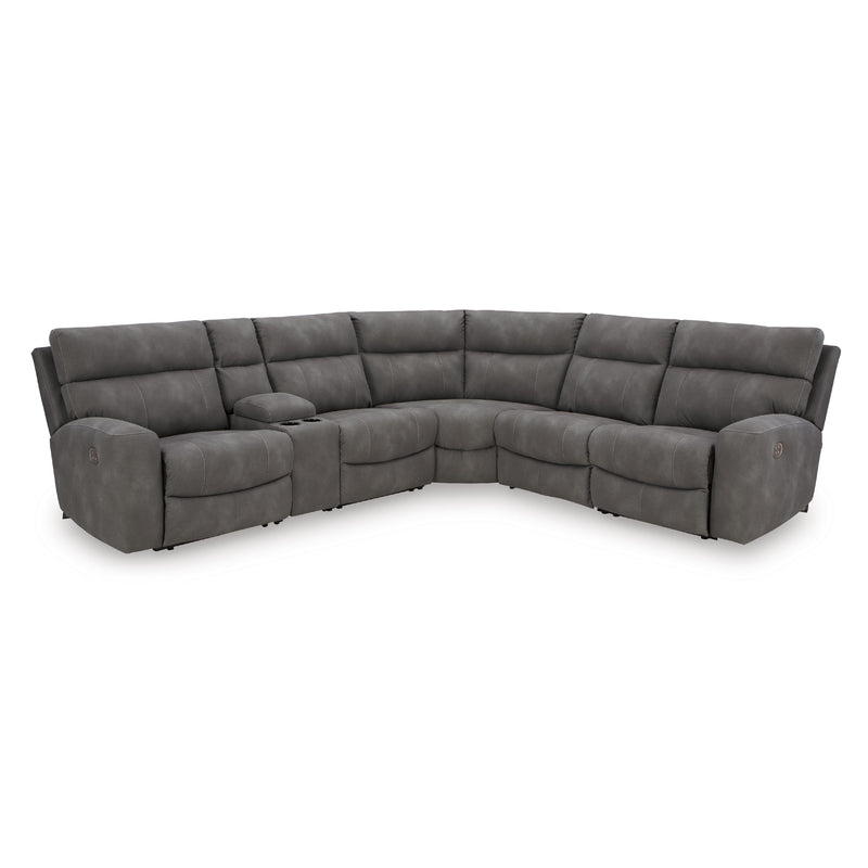 Manufacturer Color_Slate -- Signature Design by Ashley Next Gen DuraPella Power Reclining Leather Look 6 pc Sectional IMAGE 1