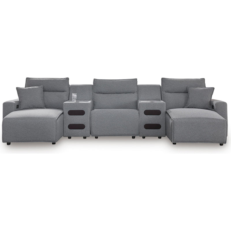 Manufacturer Color_Salt and Pepper -- Signature Design by Ashley ModMax II Power Reclining Fabric 5 pc Sectional IMAGE 1