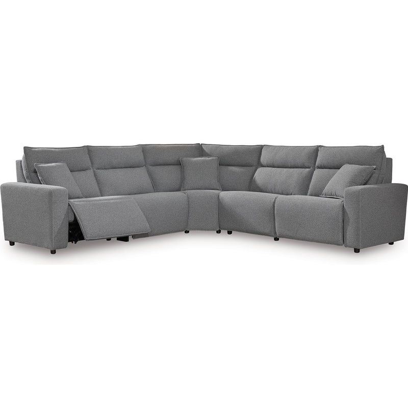 Manufacturer Color_Salt and Pepper -- Signature Design by Ashley ModMax II Power Reclining Fabric 5 pc Sectional IMAGE 1