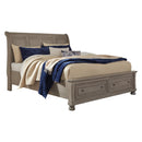  Size_California King -- Lettner B733B9 California King Sleigh Bed with 2 Storage Drawers IMAGE 1
