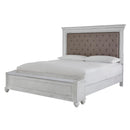  Size_California King -- Kanwyn B777 California King Upholstered Panel Storage Bed IMAGE 1