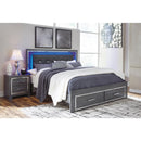  Size_King -- Lodanna B214B11 King Panel Bed with 2 Storage Drawers IMAGE 2