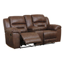  Manufacturer Color_Chocolate Motion Type_Reclining -- Stoneland 3990494 Double Reclining Loveseat with Console IMAGE 2