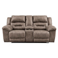  Manufacturer Color_Fossil Motion Type_Power Recline -- Stoneland 3990596 Double Reclining Power Loveseat with Console IMAGE 1
