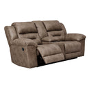  Manufacturer Color_Fossil Motion Type_Reclining -- Stoneland 3990594 Double Reclining Loveseat with Console IMAGE 2