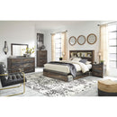  Size_Queen -- Drystan B211B18 Queen Bookcase Bed with 4 Storage Drawers IMAGE 6