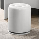  Crown Mark Morgan B4851WH-93 Round Swivel Stool - White IMAGE 1