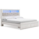  Size_King -- Altyra B2640B30 King Upholstered Bookcase Bed with Storage IMAGE 1