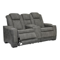  Manufacturer Color_Slate -- Next-Gen DuraPella 2200418 Power Reclining Loveseat with Console and Adjustable Headrest IMAGE 1