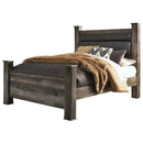  Size_Queen -- Wynnlow B440B7 Queen Upholstered Poster Bed IMAGE 1