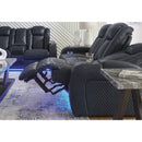  Manufacturer Color_Sapphire -- Fyne-Dyme 3660318 Power Reclining Loveseat with Console and Adjustable Headrest IMAGE 12