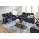  Manufacturer Color_Sapphire -- Fyne-Dyme 3660318 Power Reclining Loveseat with Console and Adjustable Headrest IMAGE 14