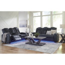  Manufacturer Color_Sapphire -- Fyne-Dyme 3660318 Power Reclining Loveseat with Console and Adjustable Headrest IMAGE 18