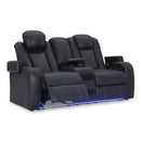  Manufacturer Color_Sapphire -- Fyne-Dyme 3660318 Power Reclining Loveseat with Console and Adjustable Headrest IMAGE 2