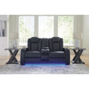  Manufacturer Color_Sapphire -- Fyne-Dyme 3660318 Power Reclining Loveseat with Console and Adjustable Headrest IMAGE 6