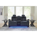 Manufacturer Color_Sapphire -- Fyne-Dyme 3660318 Power Reclining Loveseat with Console and Adjustable Headrest IMAGE 7