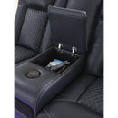  Manufacturer Color_Sapphire -- Fyne-Dyme 3660318 Power Reclining Loveseat with Console and Adjustable Headrest IMAGE 9