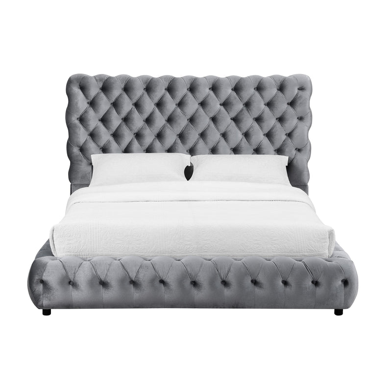  Size_Queen -- Crown Mark Flory Upholstered Platform Bed IMAGE 1