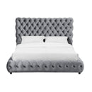  Size_Queen -- Flory 5112GY-Q Queen Bed - Grey IMAGE 1
