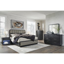  Size_King -- Rowanbeck B821B4 King Upholstered Panel Bed IMAGE 13