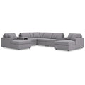  Manufacturer Color_Granite -- Modmax 92104S31 8 pc Double Chaise Sectional with Audio and Storage Consoles IMAGE 1
