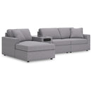  Manufacturer Color_Granite -- Modmax 92104S38 4 pc Sectional with Chaise and Audio Console IMAGE 1