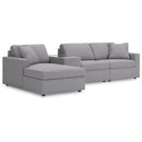  Manufacturer Color_Granite -- Modmax 92104S41 4 pc Sectional with Chaise and Storage Console IMAGE 1