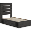  Size_Twin -- Hollivern PCB2108B18 Twin Panel Bed with Storage IMAGE 6