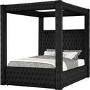  Size_Queen -- Annabelle 5114BK-Q Queen Canopy Bed - Black IMAGE 1
