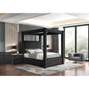  Size_Queen -- Annabelle 5114BK-Q Queen Canopy Bed - Black IMAGE 4