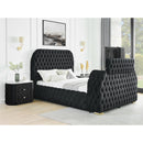 Size_Queen -- Natalia 5115BK-Q Queen Bed with Fireplace and TV Lift - Black IMAGE 3