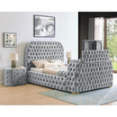  Size_Queen -- Natalia 5115GY-Q Queen Bed with Fireplace and TV Lift - Grey IMAGE 3