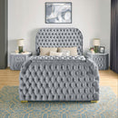  Size_Queen -- Natalia 5115GY-Q Queen Bed with Fireplace and TV Lift - Grey IMAGE 4