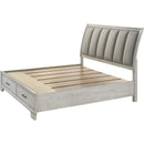  Size_Queen -- Jaymes B6582-Q Queen Storage Bed - White Mist IMAGE 2