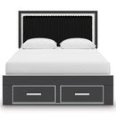  Size_Queen -- Zuraleus PCB3380B4 Queen Upholstered Panel Storage Bed IMAGE 3