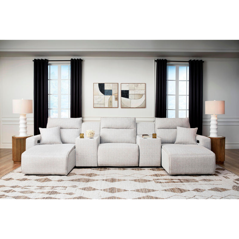  Manufacturer Color_Stone -- ModMax II 65907S16 5 pc Power Reclining Sectional with Chaise and Consoles IMAGE 1
