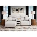  Manufacturer Color_Stone -- ModMax II 65907S18 3 pc Power Reclining Sectional with Chaise and Audio Console IMAGE 1