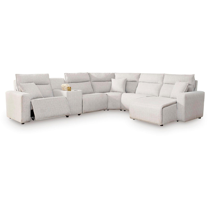  Manufacturer Color_Stone -- ModMax II 65907S6 6 pc Power Reclining Sectional with Chaise and Console IMAGE 1