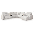  Manufacturer Color_Stone -- ModMax II 65907S7 7 pc Power Reclining Sectional with Chaise and Audio Consoles IMAGE 1