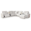  Manufacturer Color_Stone -- ModMax II 65907S7 7 pc Power Reclining Sectional with Chaise and Audio Consoles IMAGE 1