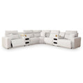  Manufacturer Color_Stone -- ModMax II 65907S9 7 pc Power Reclining Sectional with Chaise and Audio Consoles IMAGE 1