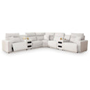  Manufacturer Color_Stone -- ModMax II 65907S9 7 pc Power Reclining Sectional with Chaise and Audio Consoles IMAGE 1