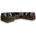  Manufacturer Color_Chocolate -- Midnight-Madness 98104S23 6 pc Sectional with Chaise IMAGE 1