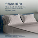  Tempur-Pedic TEMPUR Luxe Egyptian Cotton Pillowcase Set  Cool Gray (Queen) IMAGE 11