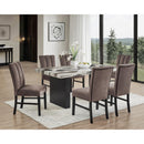  Crown Mark Vega Dining Table with Faux Marble Top and Pedestal Base 1420T-3972-LEG/1420T-3972-TOP IMAGE 5