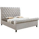  Size_Queen -- Kate 5103LG Queen Platform Bed - Light Grey Tweed IMAGE 1