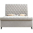 Size_Queen -- Kate 5103LG Queen Platform Bed - Light Grey Tweed IMAGE 2