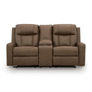  Manufacturer Color_Caramel -- Mackmenville 7471494 Double Reclining Loveseat with Console IMAGE 3