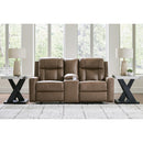  Manufacturer Color_Caramel -- Mackmenville 7471494 Double Reclining Loveseat with Console IMAGE 5