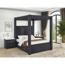  Size_Queen -- Jayla 5117BK Queen Canopy Bed - Black IMAGE 2